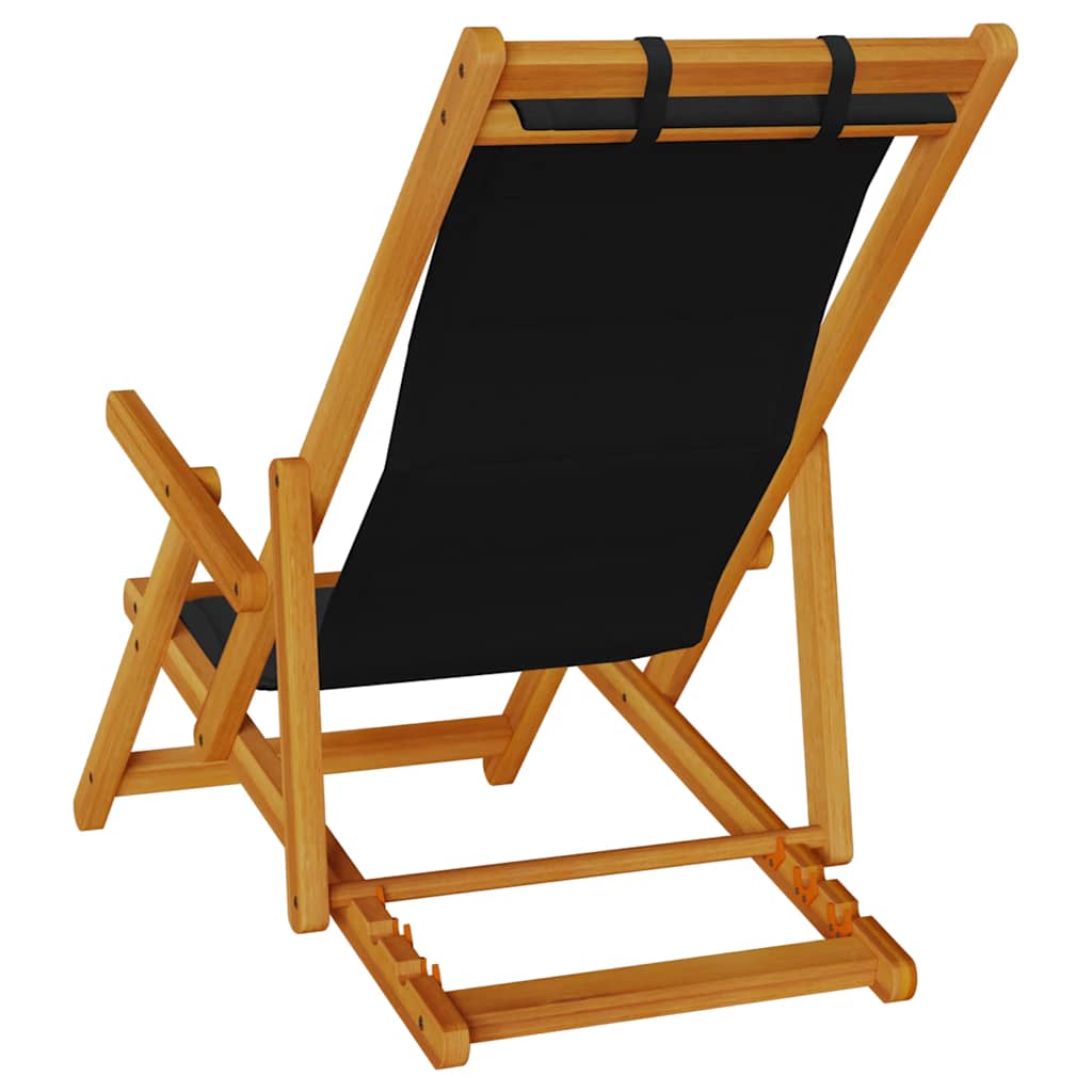 Solid Wood Folding Beach Chair with Armrests