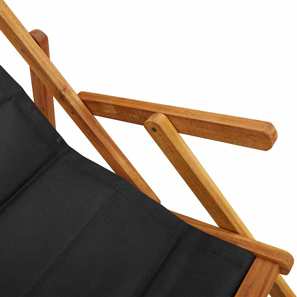 Solid Wood Folding Beach Chair with Armrests