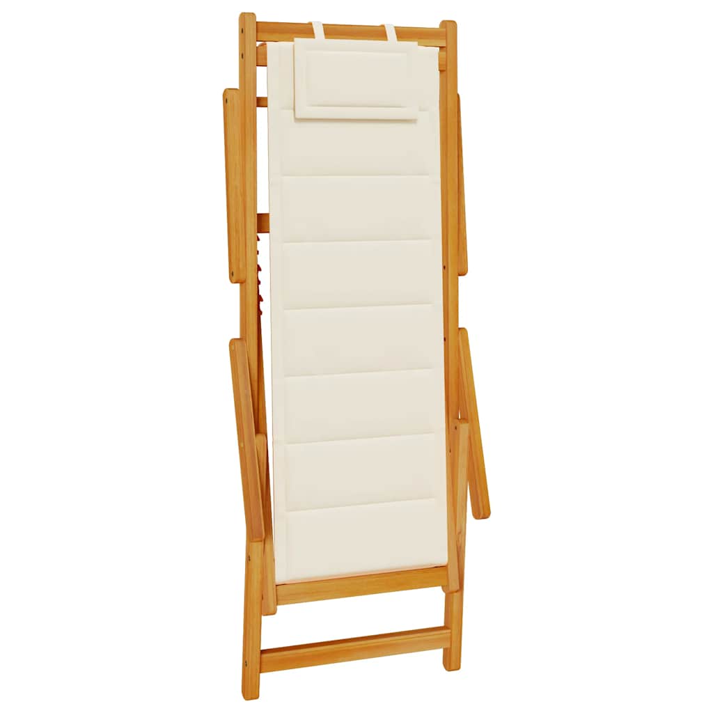 Solid Wood Folding Beach Chair with Armrests