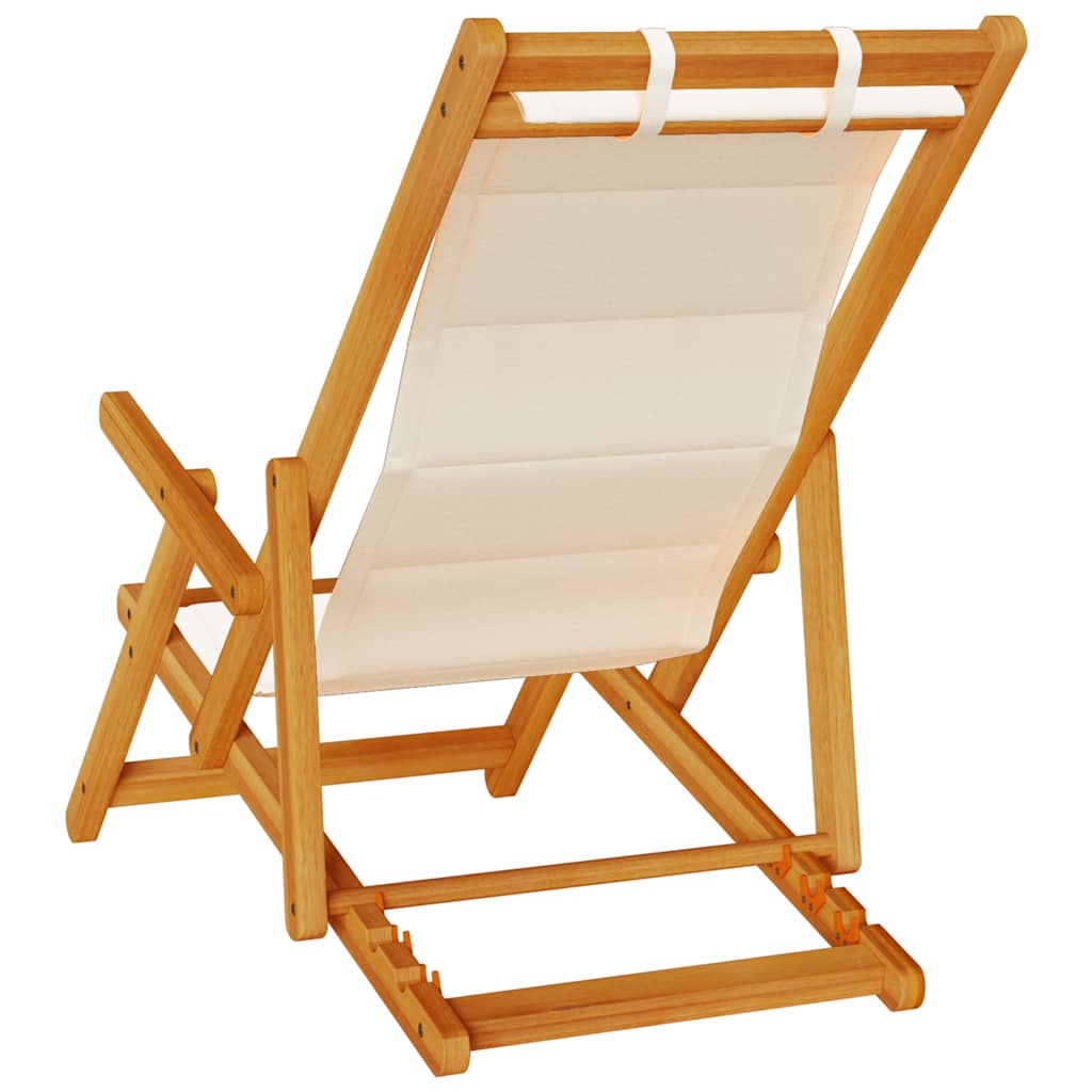 Solid Wood Folding Beach Chair with Armrests