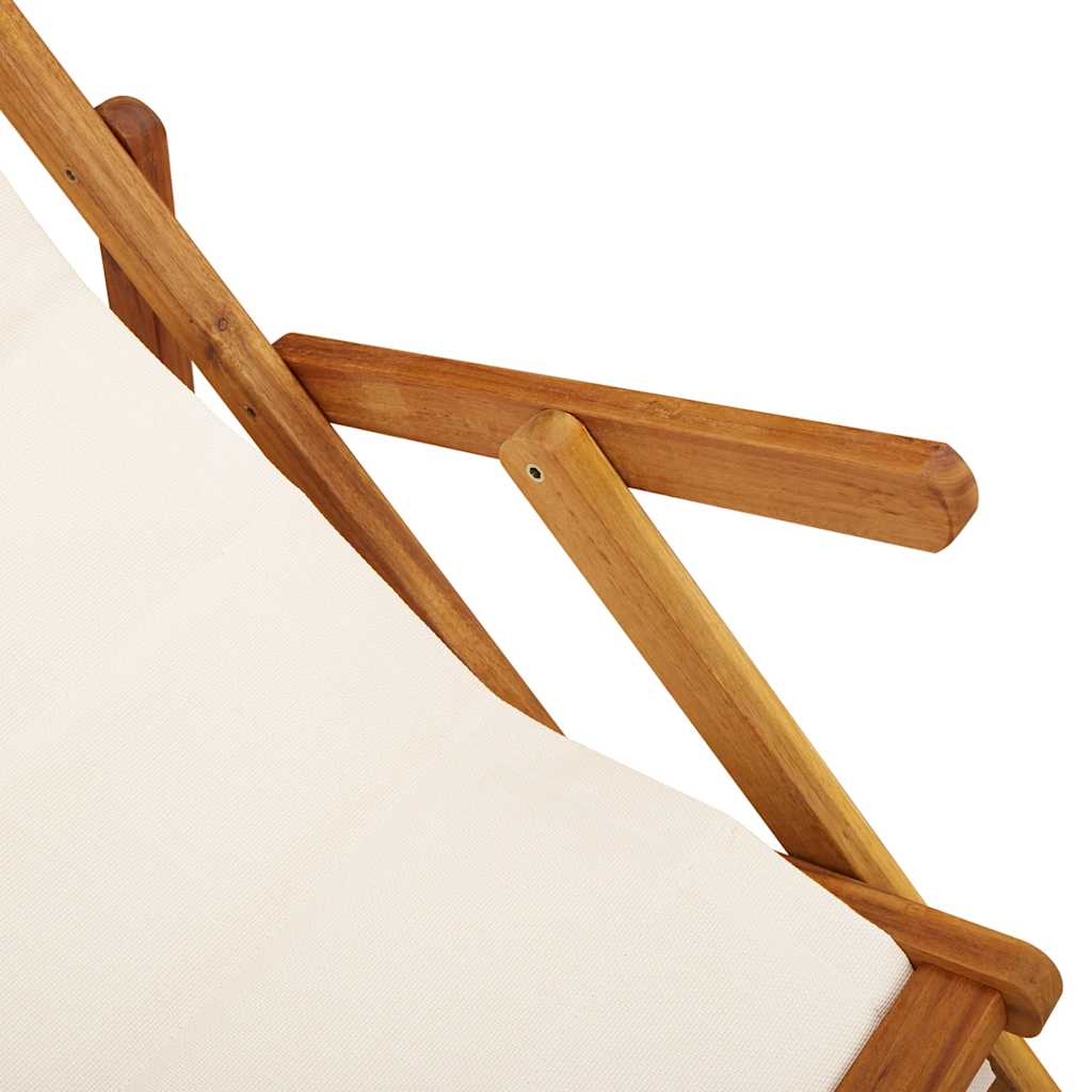Solid Wood Folding Beach Chair with Armrests