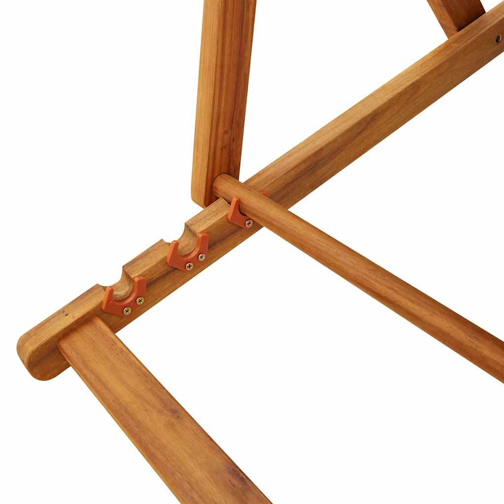 Solid Wood Folding Beach Chair with Armrests