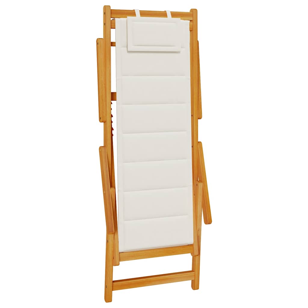 Solid Wood Folding Beach Chair with Armrests