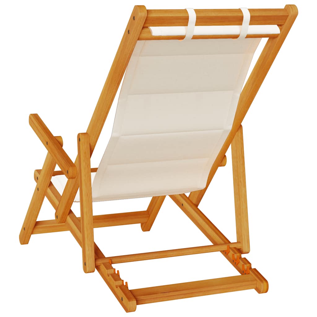 Solid Wood Folding Beach Chair with Armrests