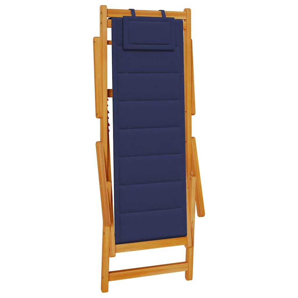 Solid Wood Folding Beach Chair with Armrests