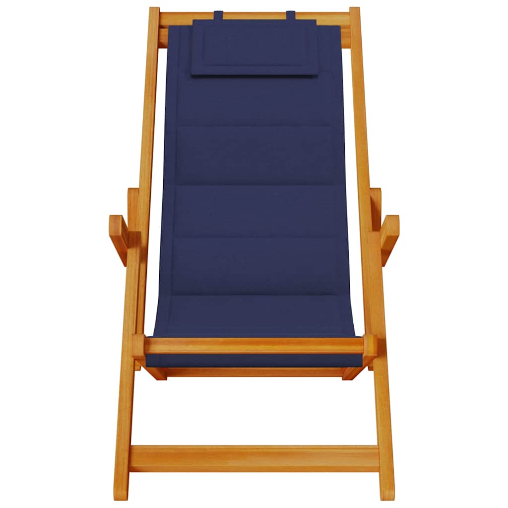 Solid Wood Folding Beach Chair with Armrests
