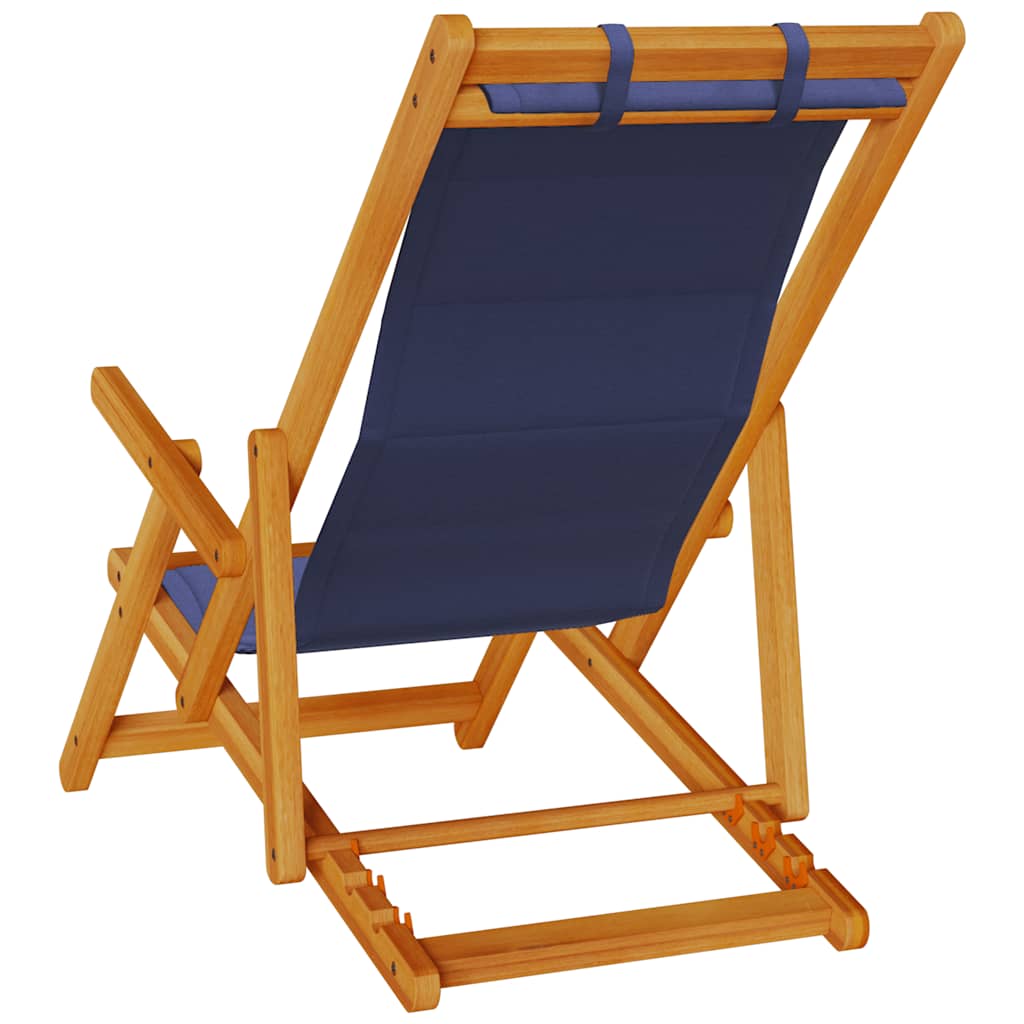 Solid Wood Folding Beach Chair with Armrests