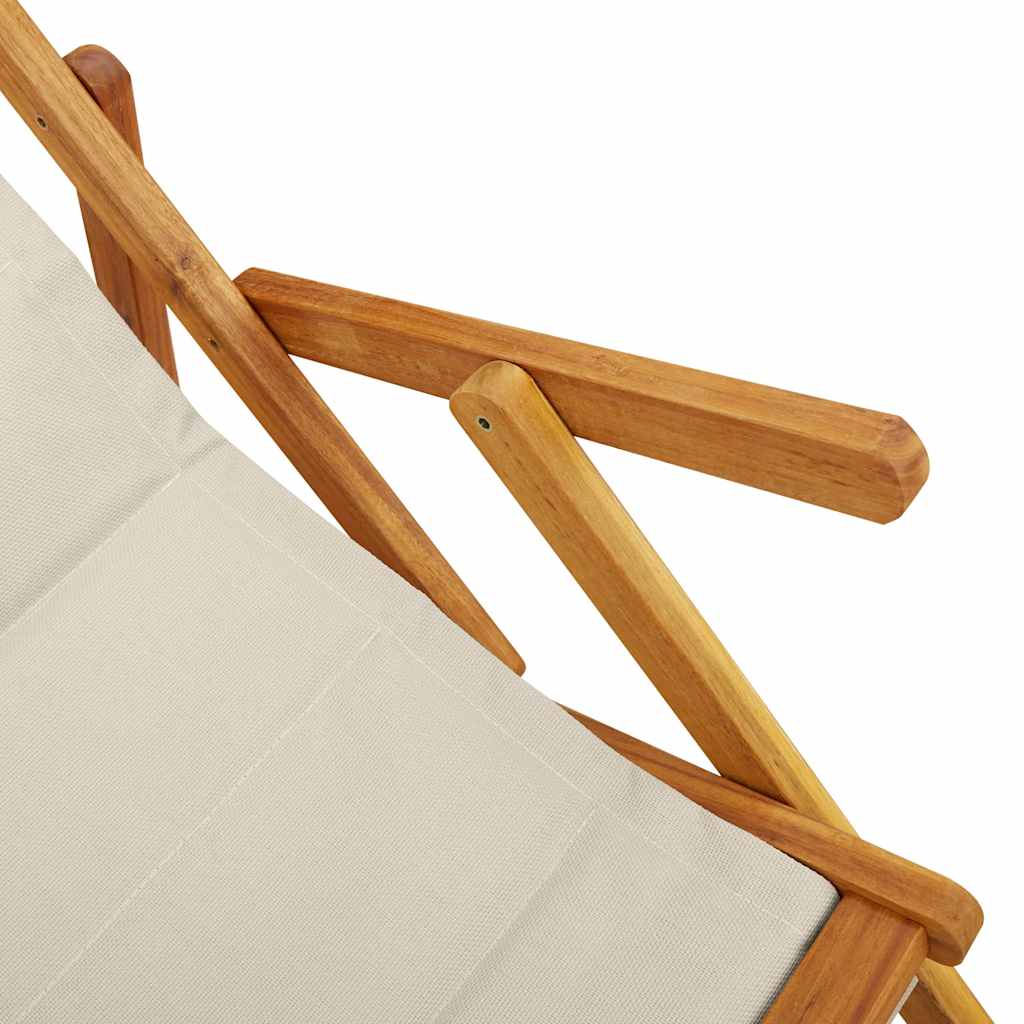 Solid Wood Folding Beach Chair with Armrests