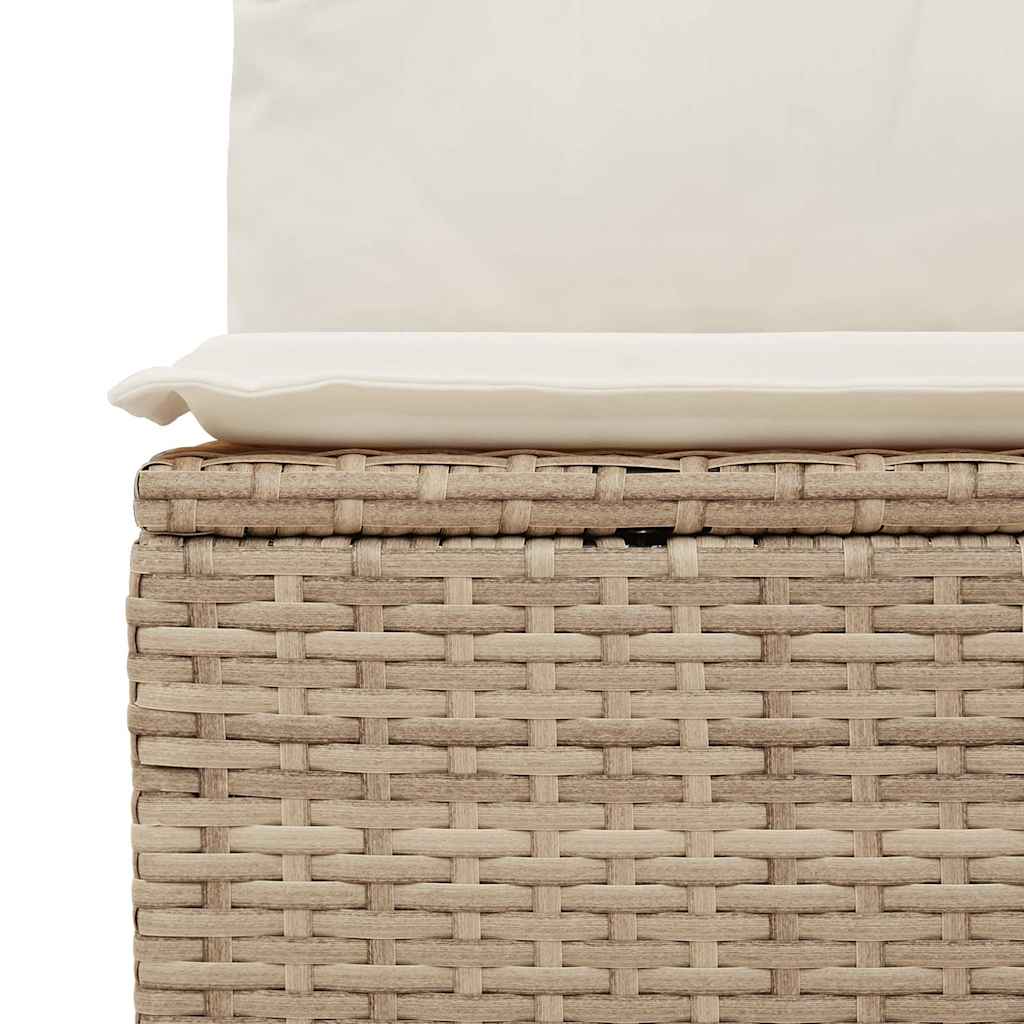 10 Piece Garden Sofa Set with Cushions in Poly Rattan and Acacia Wood