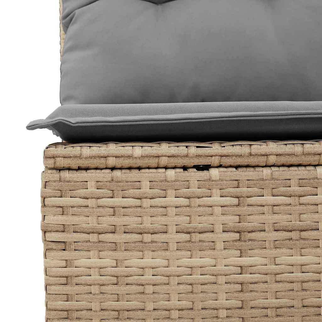 10 Piece Garden Sofa Set with Cushions in Poly Rattan and Acacia Wood