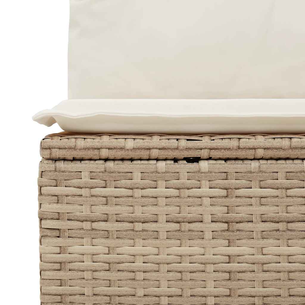 11 Piece Rattan and Acacia Wood Garden Sofa Set with Cushions