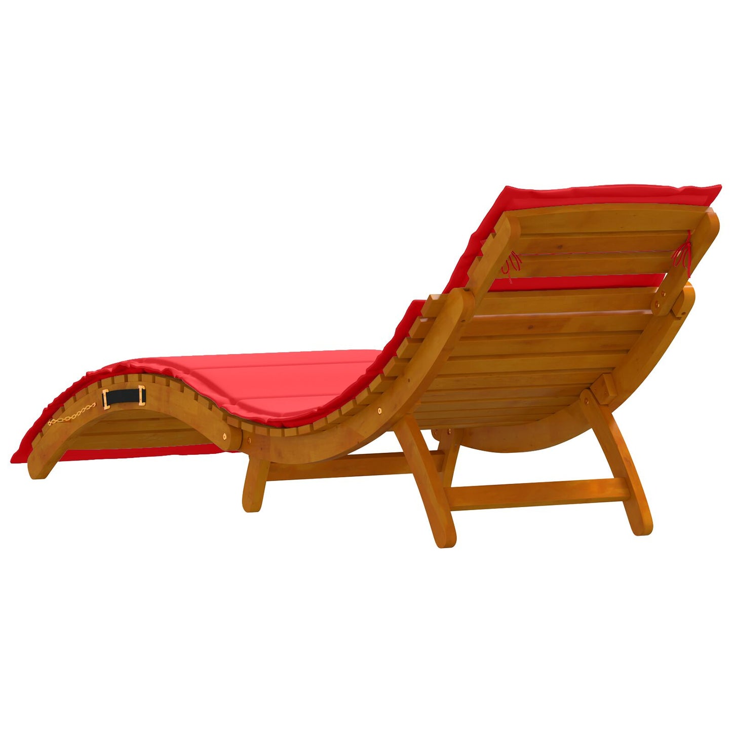 Curved Sun Loungers with Cushions in Solid Acacia Wood - 2 Pieces