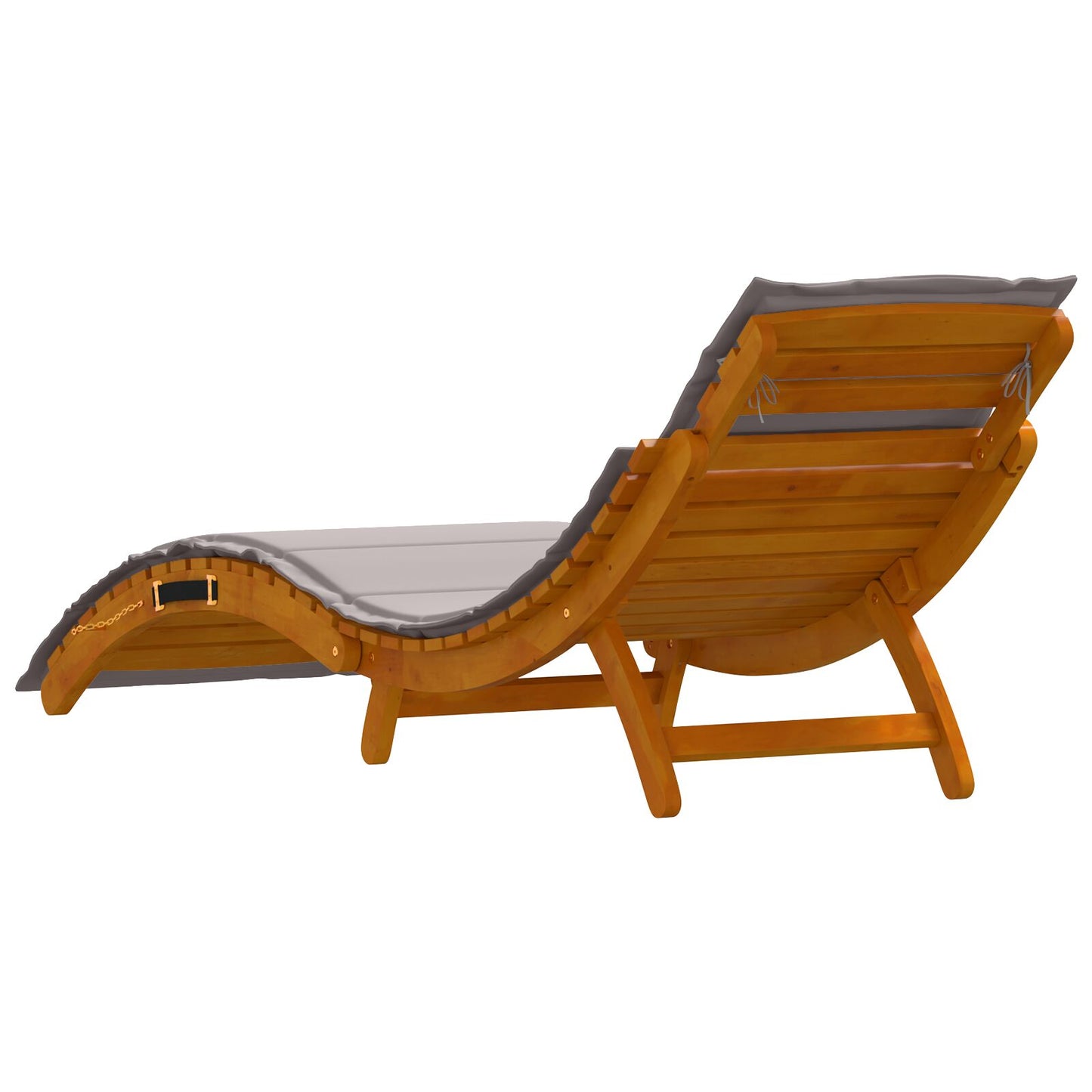 Curved Sun Loungers with Cushions in Solid Acacia Wood - 2 Pieces