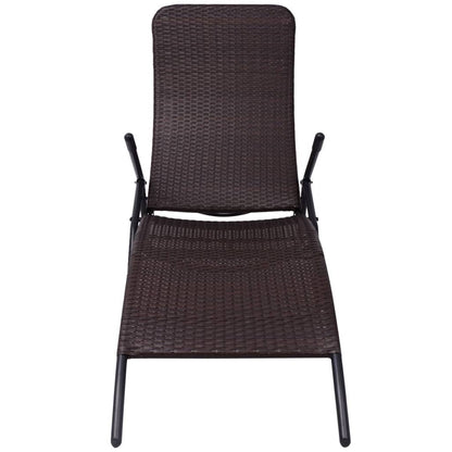 Folding Sun Lounger in Poly Rattan