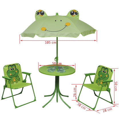 3 Piece Kids' Animal Garden Bistro Set with Parasol