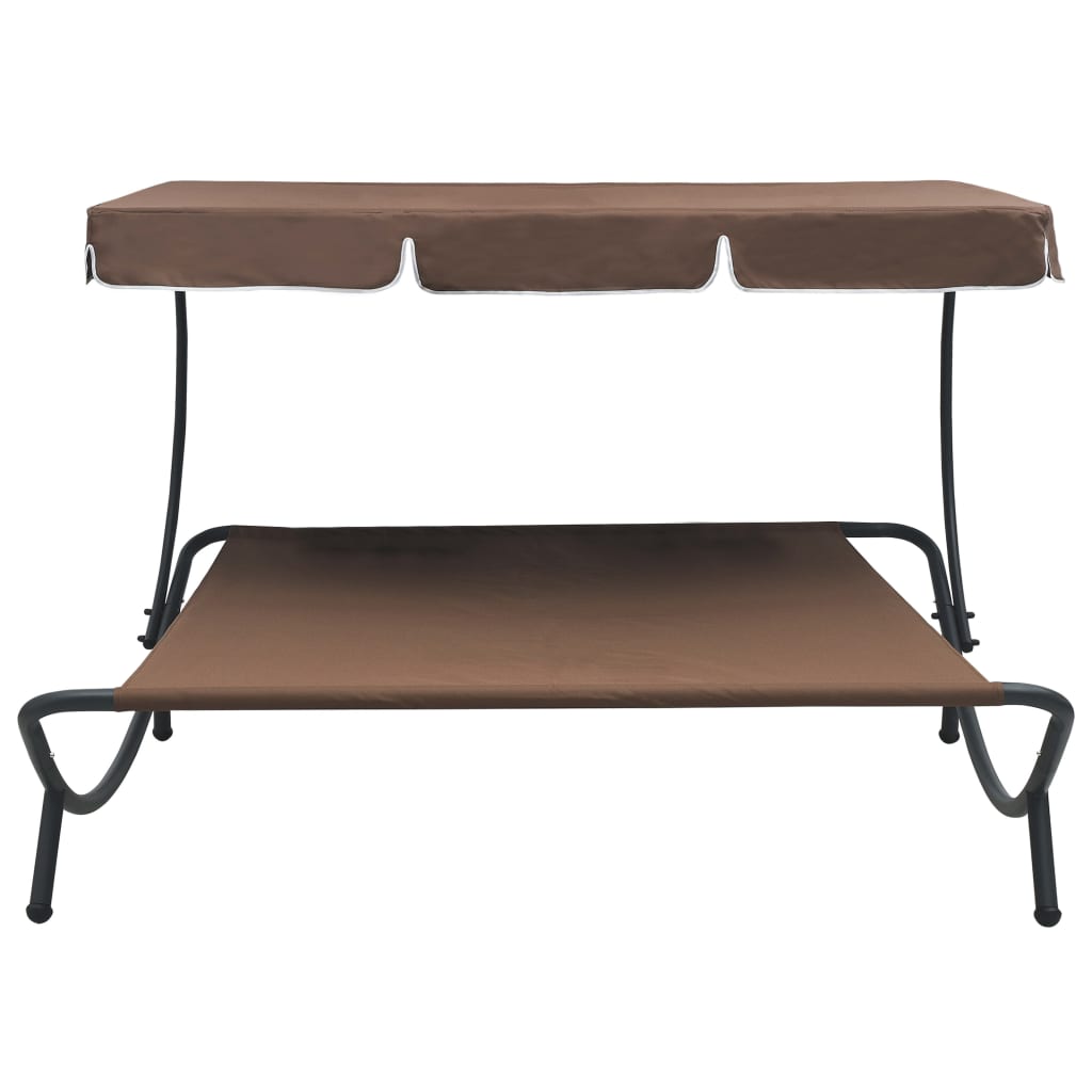Outdoor Lounge Bed with Canopy
