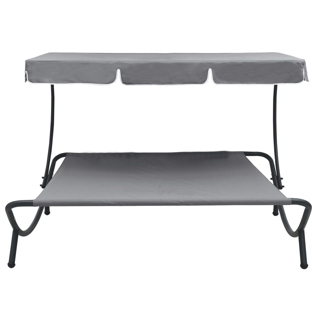 Outdoor Lounge Bed with Canopy
