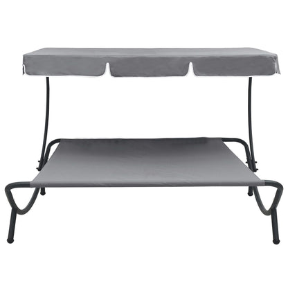 Outdoor Lounge Bed with Canopy