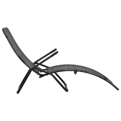 Folding Sun Lounger in Poly Rattan