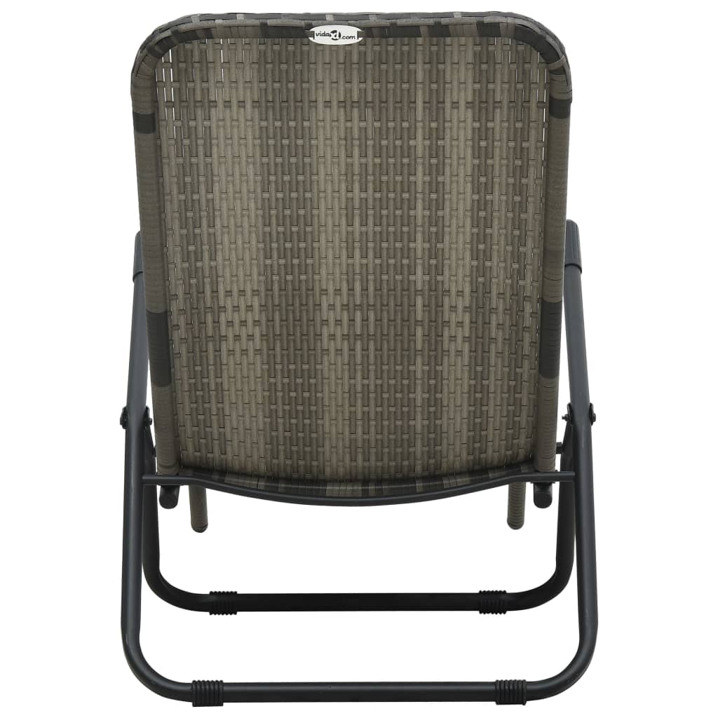 Folding Sun Lounger in Poly Rattan