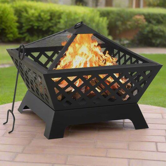 Diamond Steel Fire Pit with Poker
