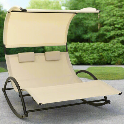 Double Sun Lounger with Canopy