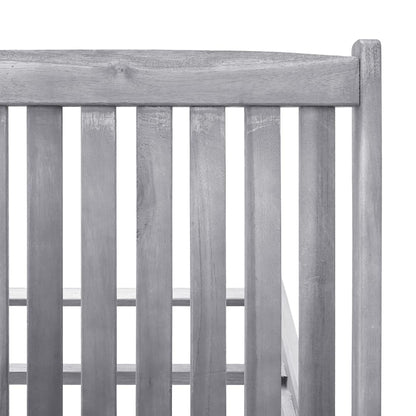 Solid Acacia Wood Sun Lounger with Wheels