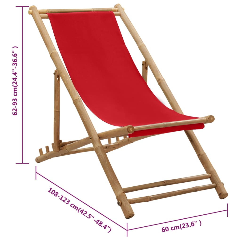 Bamboo and Deck Chair with Optional Arms