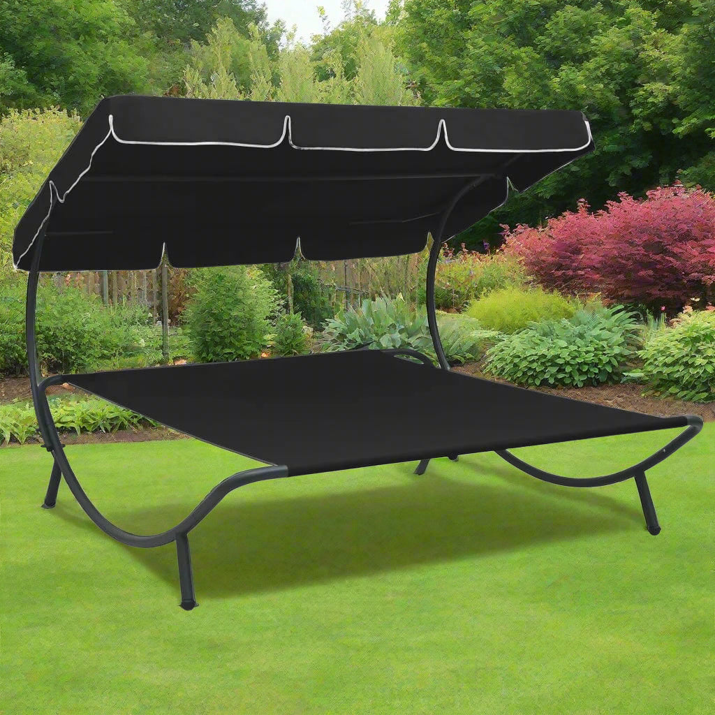 Outdoor Lounge Bed with Canopy