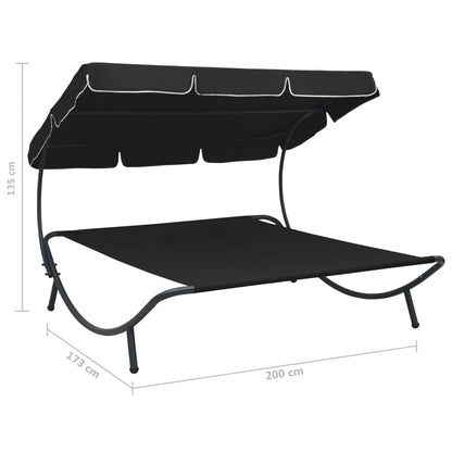 Outdoor Lounge Bed with Canopy