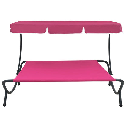 Outdoor Lounge Bed with Canopy