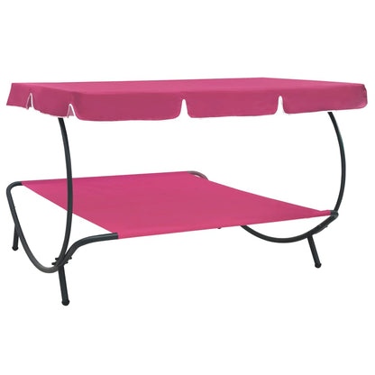 Outdoor Lounge Bed with Canopy