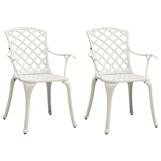 Crosshatch Garden Chairs in Cast Aluminium - 2 pcs