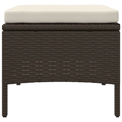 Rattan 2-Seater Garden Sofa with Table and Stools