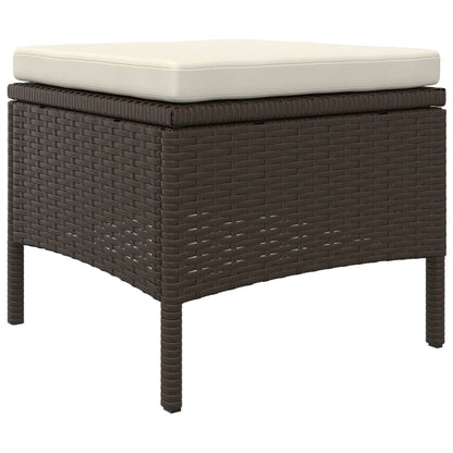 Rattan 2-Seater Garden Sofa with Table and Stools