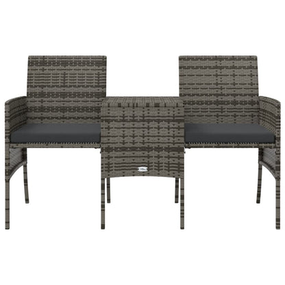 Rattan 2-Seater Garden Sofa with Table and Stools