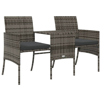 Rattan 2-Seater Garden Sofa with Table and Stools