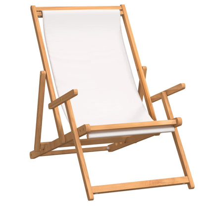 Folding Beach Chair Solid Wood Teak