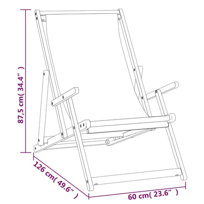 Folding Beach Chair Solid Wood Teak