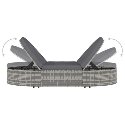 2-Person Rattan Sun Lounger with Cushions