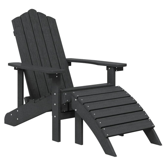 Garden Adirondack Chair with Footstool HDPE