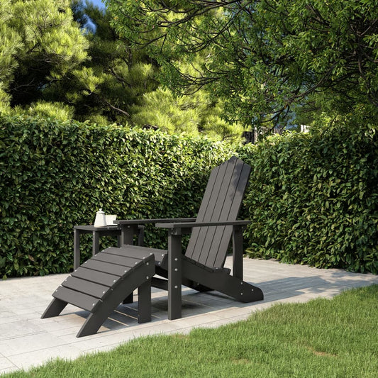 Garden Adirondack Chair with Footstool HDPE