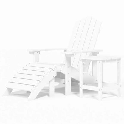Garden Adirondack Chair with Footstool & Table HDPE