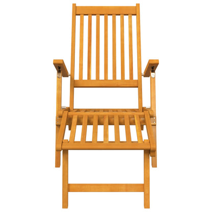 Pair of Outdoor Deck Chairs with Optional Table in Solid Wood Acacia