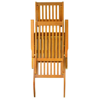 Pair of Outdoor Deck Chairs with Optional Table in Solid Wood Acacia