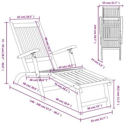 Pair of Outdoor Deck Chairs with Optional Table in Solid Wood Acacia