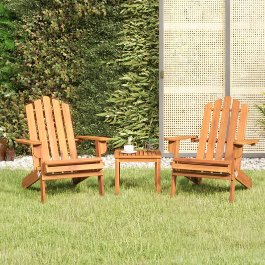 Adirondack Garden Lounge in Acacia Wood - 3 Piece, Multiple Seating Options