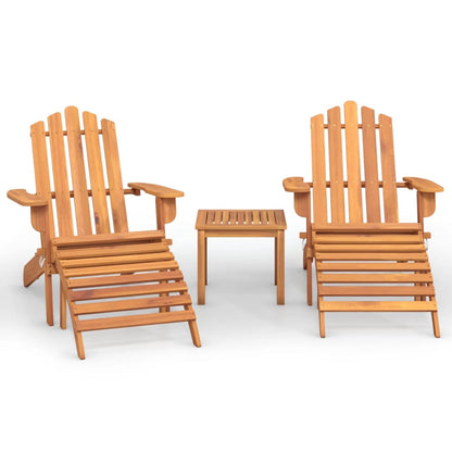 Adirondack Garden Lounge in Acacia Wood - 3 Piece, Multiple Seating Options