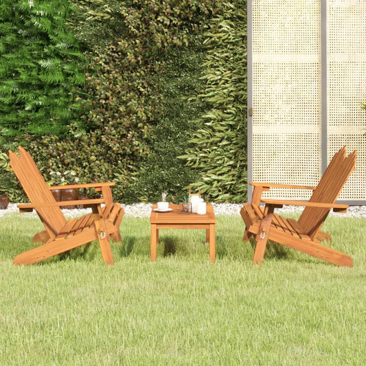 Adirondack Garden Lounge in Acacia Wood - 3 Piece, Multiple Seating Options