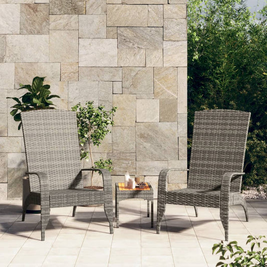 Pair of Garden Adirondack Chairs in Poly Rattan